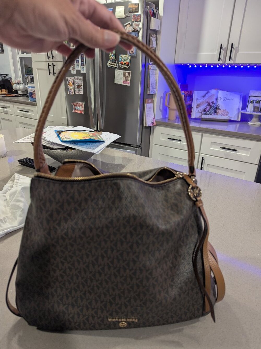 Michael Kors Signature Logo Hobo Shoulder Bag